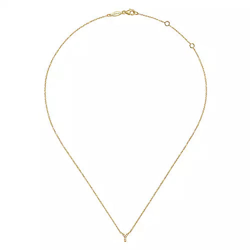 Page 4 - 14K Yellow Gold Diamond Y Initial Pendant Necklace