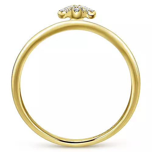 Page 4 - 14K Yellow Gold Pavé Diamond Uppercase A Initial Ring