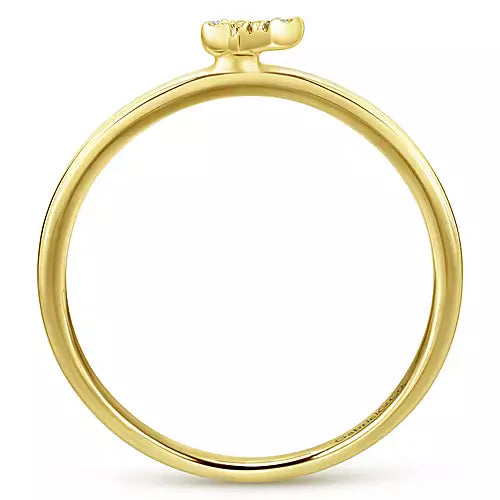 Page 4 - 14K Yellow Gold Pavé Diamond Uppercase K Initial Ring