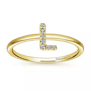 Page 4 - 14K Yellow Gold Pavé Diamond Uppercase L Initial Ring