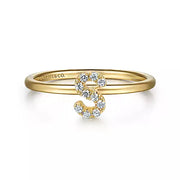 Page 4 - 14K Yellow Gold Pavé Diamond Uppercase S Initial Ring