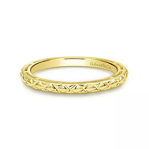 Page 4 - 14K Yellow Gold Quilted Pattern Stackable Ring