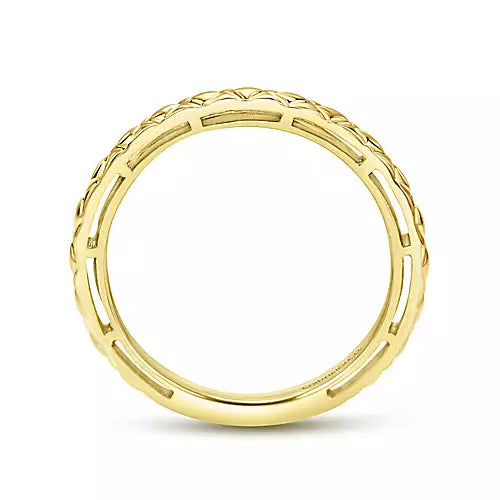 Page 4 - 14K Yellow Gold Quilted Pattern Stackable Ring