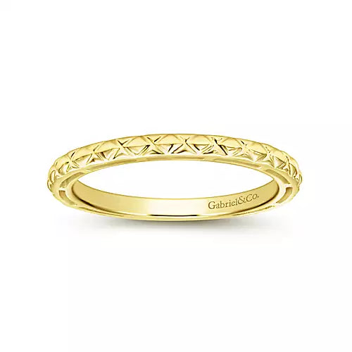 Page 4 - 14K Yellow Gold Quilted Pattern Stackable Ring