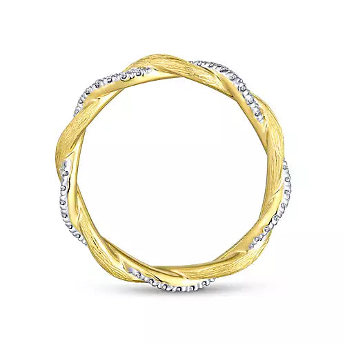 Page 4 - 14K Yellow Gold Twisted Diamond Stackable Ring