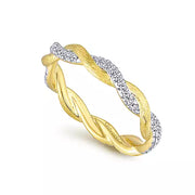 Page 4 - 14K Yellow Gold Twisted Diamond Stackable Ring