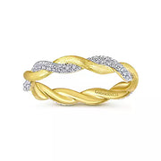Page 4 - 14K Yellow Gold Twisted Diamond Stackable Ring
