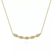 Page 4 - 14K Yellow Gold Twisted Rope Curved Diamond Bar Necklace