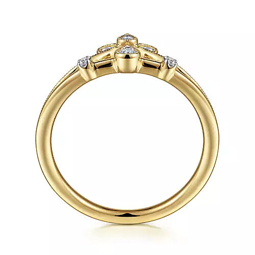 Page 4 - 14K Yellow Gold Two Row Diamond Chevron Ring
