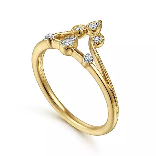 Page 4 - 14K Yellow Gold Two Row Diamond Chevron Ring