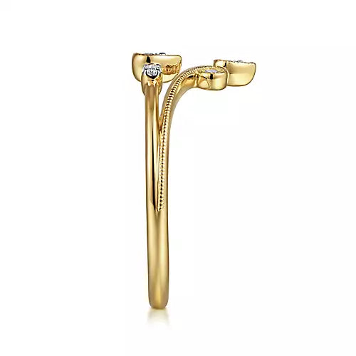 Page 4 - 14K Yellow Gold Two Row Diamond Chevron Ring