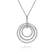 Page 3 - Sterling Silver Triple Row Circle Pendant Necklace with White Sapphire