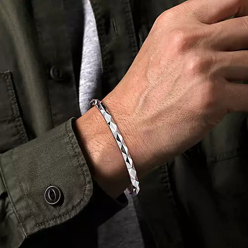 Page 5 - Sterling Silver Faceted Open Cuff Bracelet