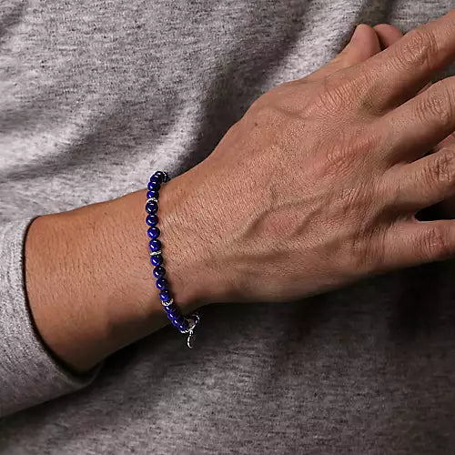 Page 5 - Sterling Silver Lapis Beaded Bracelet