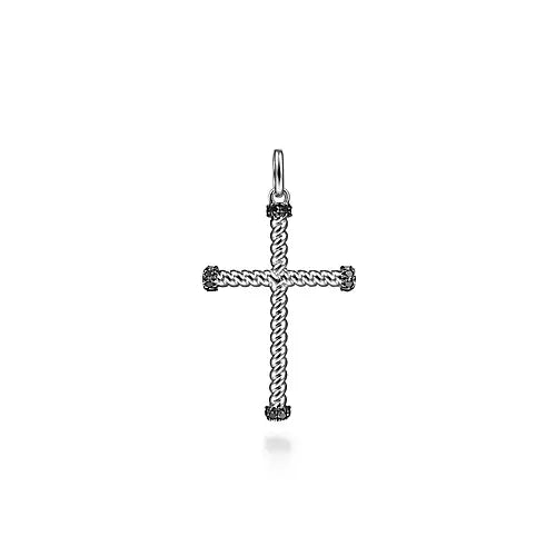 Page 5 - Sterling Silver Twisted Rope Cross Pendant with Black Spinel