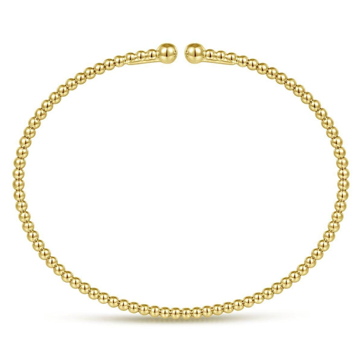 Split 14K Yellow Gold Beaded Bujukan Bangle
