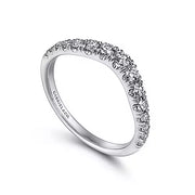 Page 4 - Curved 14K White Gold French Pavé Set Diamond Wedding Band
