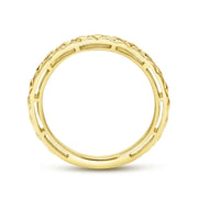14K Yellow Gold Quilted Pattern Stackable  Ring
