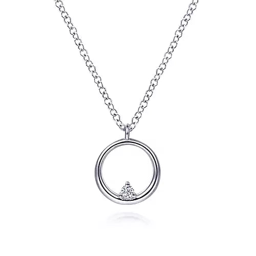 Page 3 - Sterling Silver Diamond Circle Pendant Necklace