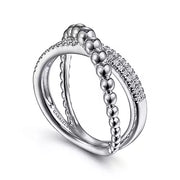 Page 3 - Sterling Silver White Sapphire Bujukan Criss Cross Ring