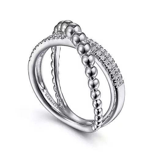 Page 3 - Sterling Silver White Sapphire Bujukan Criss Cross Ring