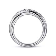 Page 3 - Sterling Silver White Sapphire Pavé Criss Cross Ring