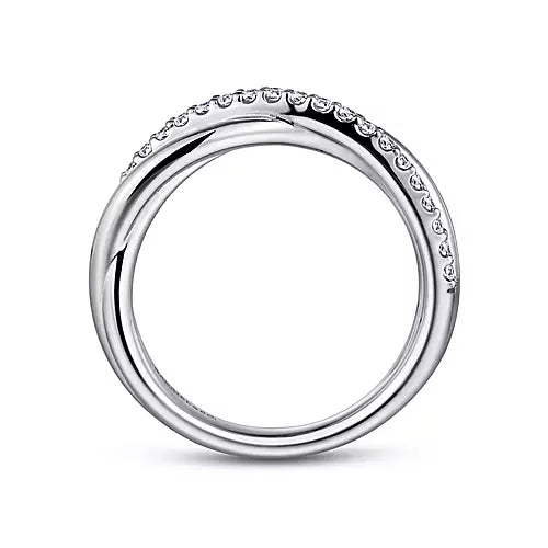 Page 3 - Sterling Silver White Sapphire Pavé Criss Cross Ring