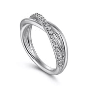Page 3 - Sterling Silver White Sapphire Pavé Criss Cross Ring