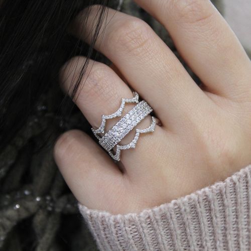 Page 4 - Wide 14K White Gold Prong Set Diamond Anniversary Band