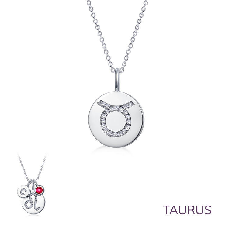 Zodiac Pendant Necklace, Taurus