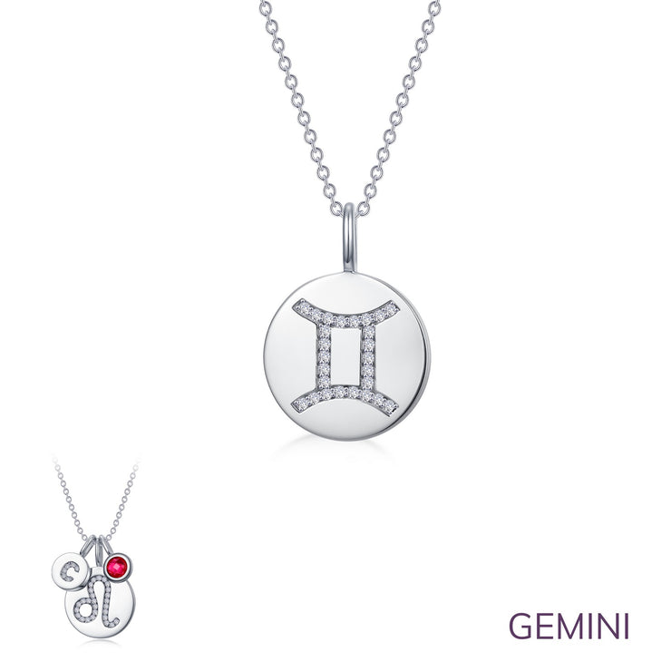 Zodiac Pendant Necklace, Gemini