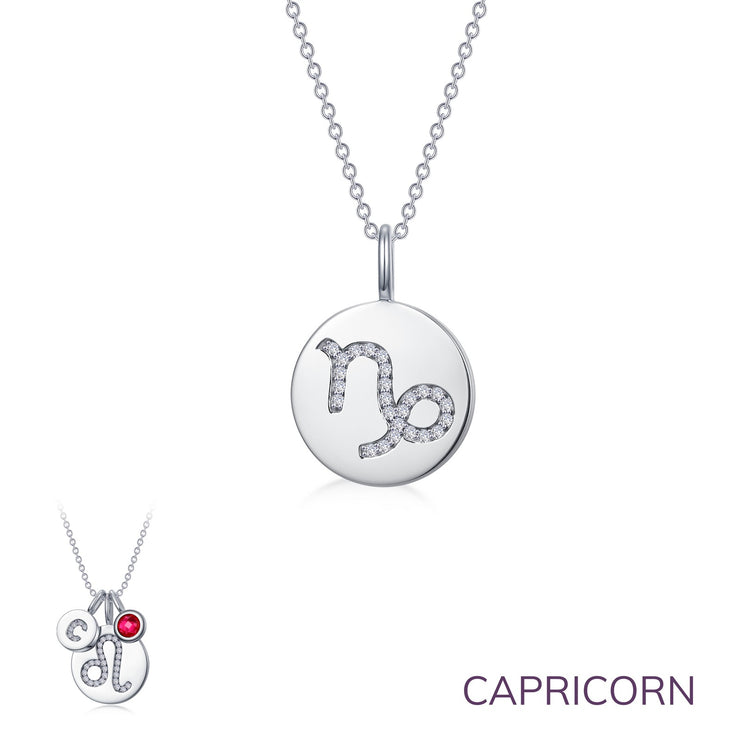 Zodiac Pendant Necklace, Capricorn