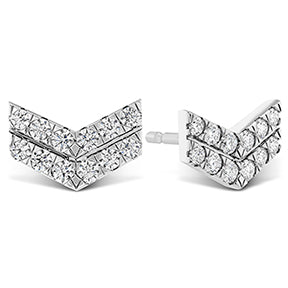 Charmed Chevron Earrings .34ctw in 18K White Gold