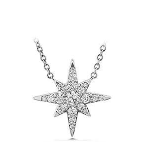 Charmed Starburst Pendant .30ctw in 18K White Gold