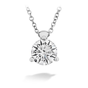 HOF Classic 3 Prong Solitaire Pendant .50ctw in 18K White Gold