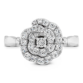 Lorelei Diamond & Ruby Floral Flip Ring .60ctdw, .75ctrw in 18K White Gold