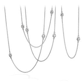 Optima Station Necklace .21ctw in 18K White Gold