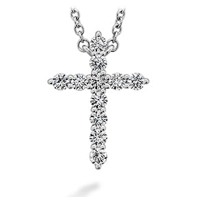 Signature Cross Pendant - Medium .30ctw in 18K White Gold