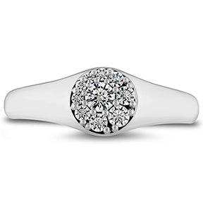 Tessa Diamond Circle Signet Ring .27ctw in 18K White Gold