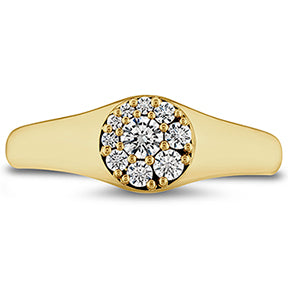 Tessa Circle Signet Ring .27ctw in 18K Yellow Gold